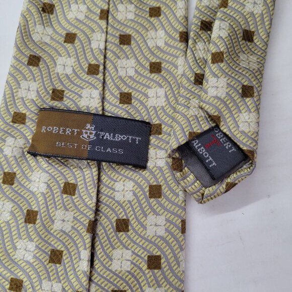 Robert Talbott Best Of Class Tie Mens One Size Necktie Brown Ivory Textured Silk - Picture 4 of 7